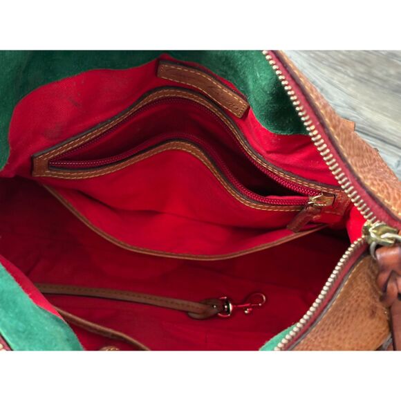 Dooney & Bourke Natural Brown Florentine Leather Satchel Top Handle Bag Purse - Picture 10 of 16